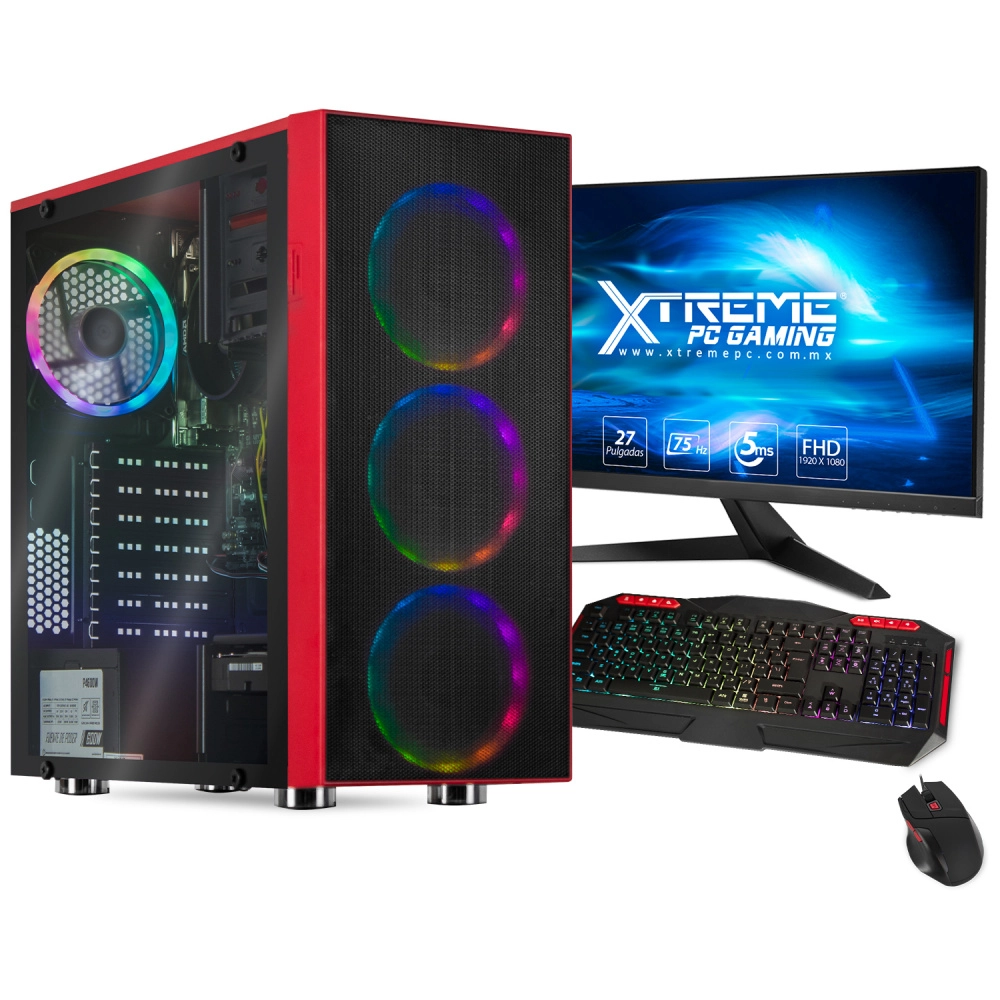 Computadora Gamer CM-50101 / AMD Ryzen 5 4600G 3.70GHz / 16GB / 2TB + 240GB SSD / incluye Monitor de 27", Teclado y Mouse